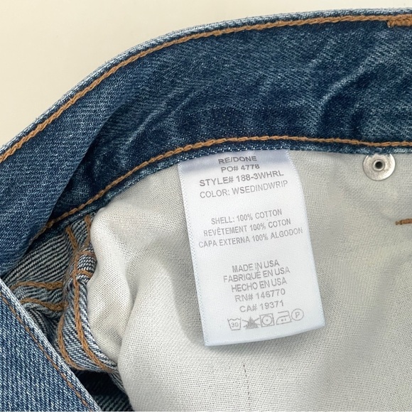 RE/DONE 90s High-Rise Loose Jeans Washed Indigo with Rips - Picture 9 of 9